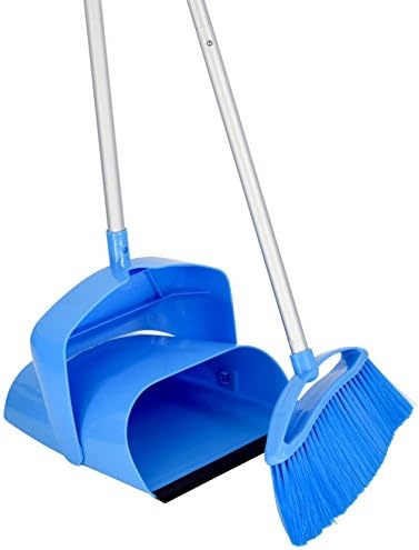SmartlyMaid Broom & Upright Dustpan, Compact Lobby Style Converts to Full Size
