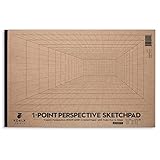 Koala Tools | Drawing Perspective (1 and 2-Point) Large Sketch Pad (1 Point - 11 x 17)