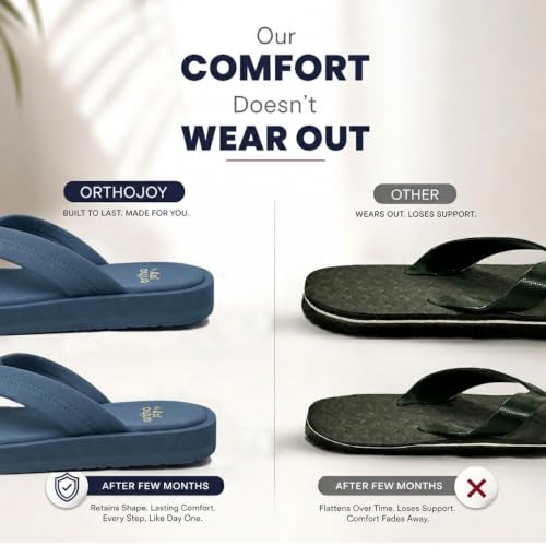 Image of ORTHO JOY Men Doctor Ortho slippers | Extra Soft comfortable and stylish flip flop slippers for Men in exciting colors |Lightweight | Anti Skid | Daily Use Chappal