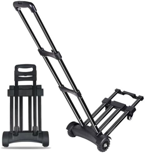Zusammenklappbarer Sackkarren-Transportwagen, leichter tragbarer Wagen mit 4 drehbaren Rädern for Reisen, Einkaufen, Umzug, Büronutzung, robust, leicht zu tragen, kompaktes Design