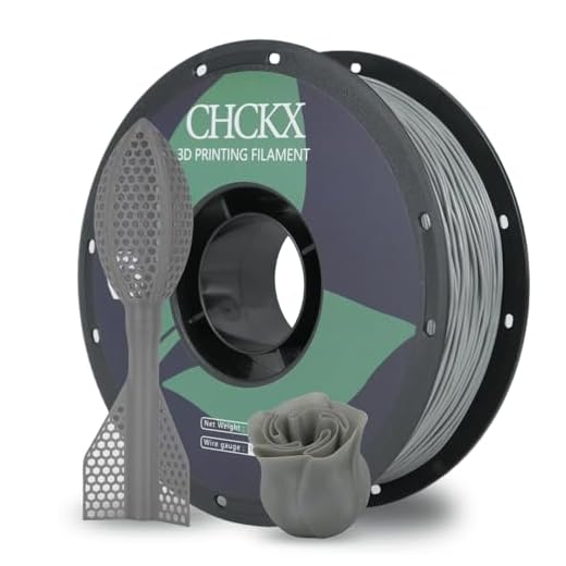 CHCKX TPU 98A 3D Printer Filament 1.75mm Flexible Soft 3D Printing Filament Abrasion Resistant,Dimensional Accuracy +/- 0.03mm, 1KG Spool(2.2lbs) for Most FDM 3D Printers. (Gray)