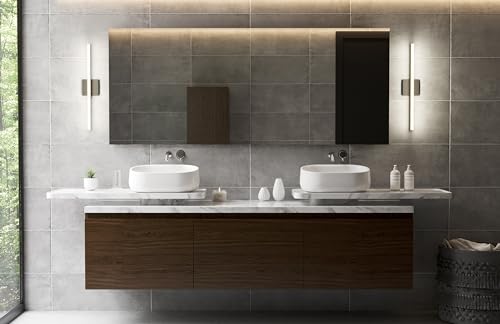 Image of Sonneman Modern Lighting 2769.16 Stix 1-Light LED Linear Vanity, Wall or Ceiling Lighting Fixture for Bathroom or Bedroom, Installs Horizontal or Vertical - 3000K - 18 inch - Bright Satin Aluminum