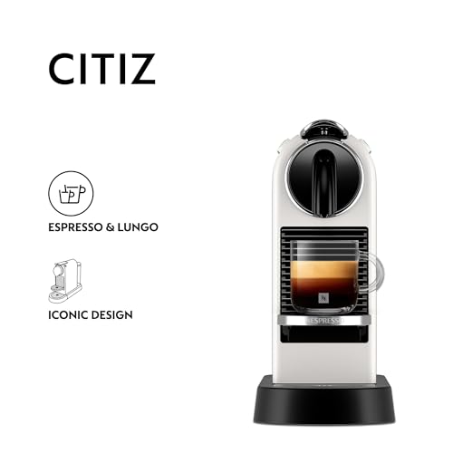 Image of Nespresso CitiZ Coffee Machine (White) with 2 Coffee Sleeves|One-Touch Brewing | 40ml Espresso & 110ml Lungo |Coffee Machine for Home| 2 Years Warranty| Authorized Distributor