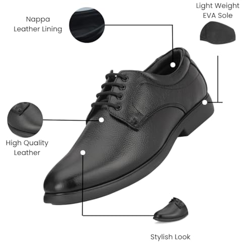 Image of Leatherful Light Weight Genuine Leather Derby Shoes IBDB010| Full Grain Leather | Office | Party | Smart Casual