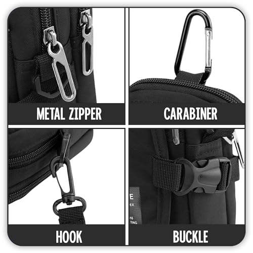Image of CARRY TRIP Tactical Outdoor Sling Bag with Adjustable Strap, 2 Compartments, Water-Resistant Material, Keychain & Card Slots - Hiking, Camping & Travel Crossbody Bag for Men & Women