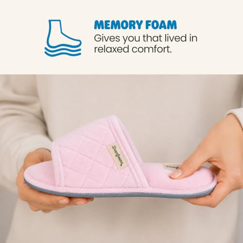 Image of Dearfoams womens Slipper Memory Foam Summer House Shoe Beatrice Terry Slide