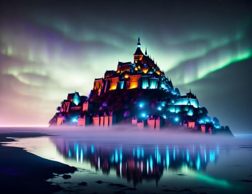 Toile murale sans cadre 50x70 cm Mont Saint Michel pour relooker un mur