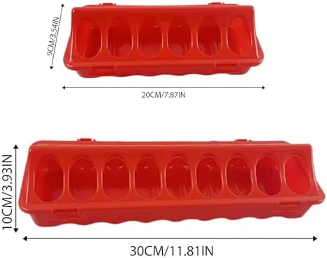 Flip Top Poultry Feeder, Plastic Chicken Feeding Dispenser Trough Multi-Hole, No Mess No Waste Chick Food Tray for Pigeon, Quails, Duckling Birds, Duck, Chicken (30CM) - 4