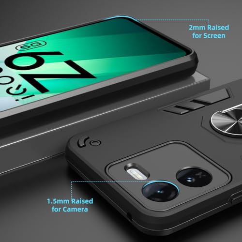 Image of NDCOM for iQOO Z9 Back Cover | Premium iQOO Z9 Cover | Durable iQOO Z9 5G Back Cover for Maximum Protection | Ring Holder Case