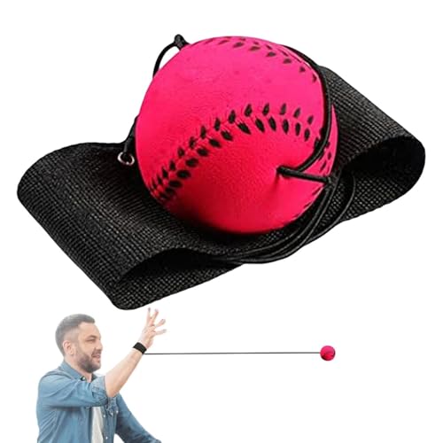 Bounce Ball mit Schnur, 6cm Handgelenk Return Ball, Basketball/Baseball/Tennis/Fußball an der Schnur, Gummi Springballs Reboundball für Kinder Erwachsene ältere Menschen zum Trainieren Spielen