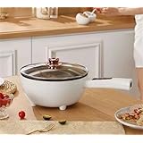 【XXA】電気炊飯器、電気鍋、110V、3L/4L 電気調理鍋、電気フライパン、電気中華鍋、大容量、お手入れ簡単、蒸し、揚げ、煮込み、家庭キッチンに最適 (スマートシングルデッキモデル (4L))