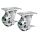 HANDSAMMU 3 Inch Caster Wheels, Heavy Duty Caster with Strong Load-Bearing, Polyurethane Wheel on Steel Hub, Supports 750 lbs Each(2 Pack Brake)