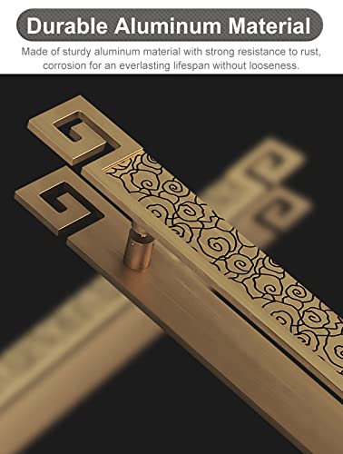 Poignée de porte coulissante dorée style oriental pour entrée de grange et portes en bois rétro