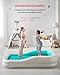 QPAU Larger Inflatable Toddler Travel Bed, Portable Kids Air Mattress with Built-in Bumpers, Fast Electric Pump, Separate Mattress Design, for Home, Grandma's, Camping, and Vacation, Cyan