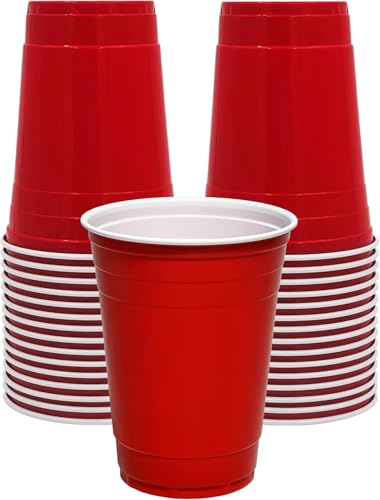 Coreint Bicchieri di plastica da 30 pezzi, 350 ml, senza BPA, resistenti, colore rosso, bicchieri biogradabili per Natale, giardino, matrimoni, compleanni, anniversari, picnic, riutilizzabili e