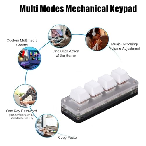 Teclado Mecánico 4 Teclas Prevessel USB-C RGB miniatura 4