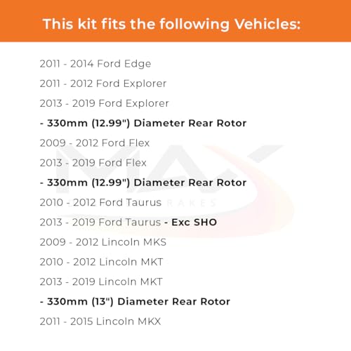 Image of Max Advanced Brakes StyleMAX+ Rear Brake Kit | Fits 2011-2019 Ford Explorer | Brake & Rotor Kit for Daily Performance | Cross-Drilled Rotors & Ceramic Brake Pads