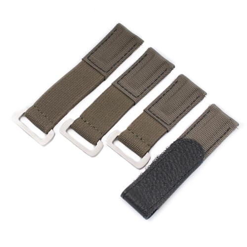 StrapHabit Hook and Loop Elastic Watch Strap - 3 Sizes for small and large wrists - Nylon Quick Release Band for men and women 18mm 19mm 20mm 21mm 22mm (Green, 21mm)