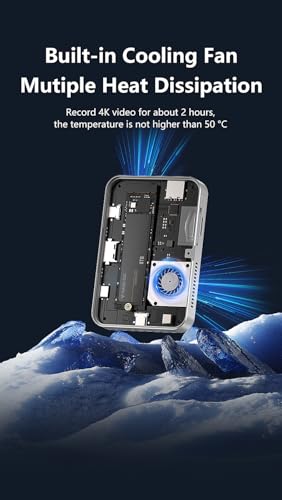 Image of INICIO Magnetic M.2 NVMe SSD Enclosure, 8 in 1 USB C Hub with HDMI SD TF Reader 10Gbps Magsafe & Cooling Fan for iPhone 16 15 Pro Max ProRes MacBook iPad Pro S25, Support SSD Size 2230 /2242 /2260 /2280