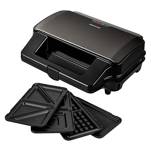 Sandwich - Máquina 4 en 1, 900 W, color negro Cover