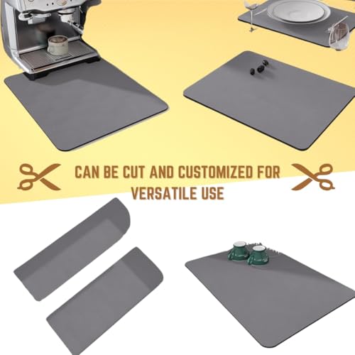 Image of VMITRA Dish Drying Mat 40x60 cm | Super Absorbent Microfiber Kitchen Counter Mat | Non-Slip Rubber Backing | Quick Drying Pad for Utensils Dishes Glassware
