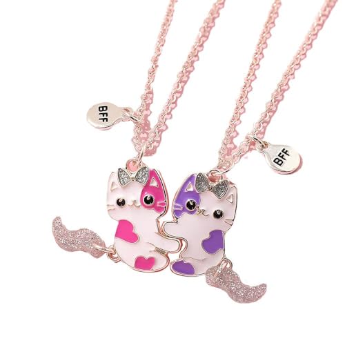 Saalort Best Friends Necklace for 2 Magnetic Split Heart Necklaces Set Friendship Gifts BFF Matching...