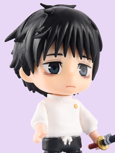 Image of Polyvinyl Chloride Jujutsu Kaisen Anime Chibi Figurine, Yuta With Katana Kawaii Anime Action Figure Statue Collectible (10 Cm)