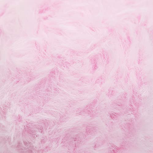 Pretty Jolly 4 Balls Faux Fur Super Soft Chunky Fluffy Yarn for Crochet Knitting Eyelash Polyester Yarn (First Blush) - Image 2