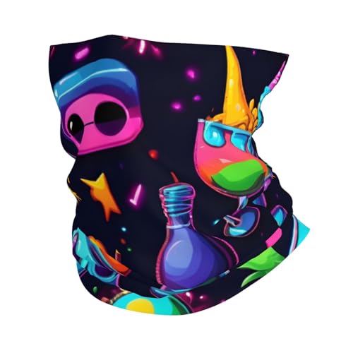 unicorn food print Neck Gaiter Face Mask,Sun Cooling Scarf,Balaclava Bandana Cover for Men Women