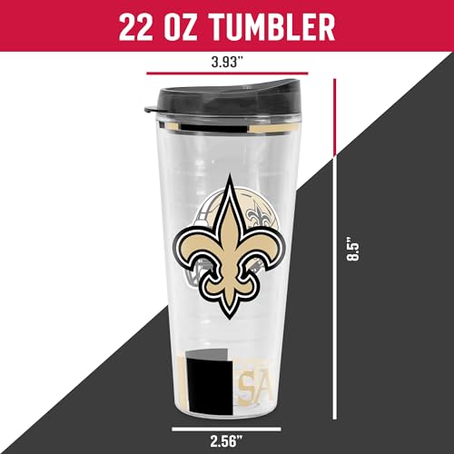Image of Rico Industries NFL Football Double Wall Classic 16oz Or 20oz Tritan Tumbler W Lid