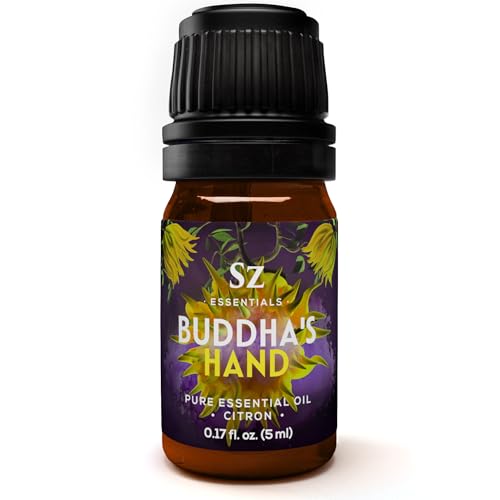 Sz Essentials - Buddha's Hand Essential Oil, 100% Pure, Extracted from The Most Fragrant Italian Finger Citron - Citrusy & Lemony Scent with Sweet Overtones - Therapeutic Grade & Vegan - ...