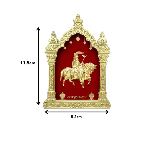Image of EKA Temple Series Ramdevpir | Gold Foil Devotional | Baba Ramdevpir Showpiece for Home Temple, Pooja Room & Office Decor |Ideal Festival, Housewarming & Spiritual Gift (9cm x 4cm x 11cm)