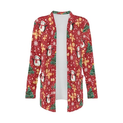 Image of Women's Open Front Cardigan Long Sleeve Loose Sweater Lightweight Soft Cardigan Jackets