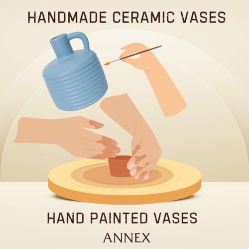 Ceramic Vase for Home Decor, Modern Decorative Vase for Flowers Vases for Your Ideal Shelf Decor/Table/Living Room/Kitchen/Office (Blue) - Image 5