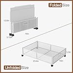 Under Bed Storage with Wheels, Foldable Metal Mesh Underbed Storage Container Bins, Tool-free Assembly Clothes Drawer Organizer, 2Pack - Image 2