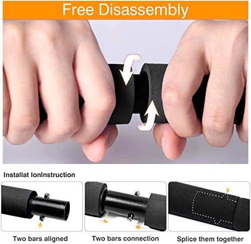 Maloow Pilates Exercise Bar Kit With Resistance Bands(40Lbs&60Lbs),Portable Pilates Equipment For Men And Women Fitness,Pilates Stick And Tubes With Foot Strap & Handles For Full Body Workout #TOP5