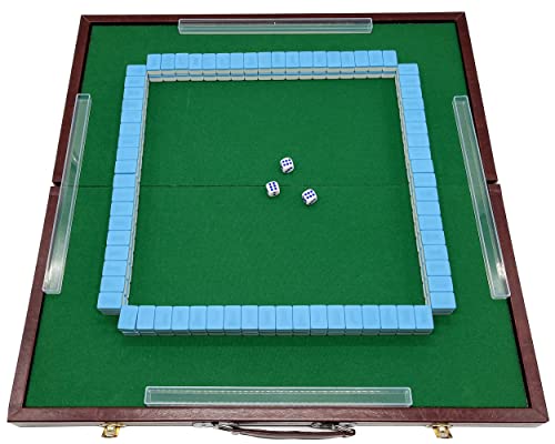 Mini set chino de Mahjong con mesa plegable y 144 fichas miniatura 3