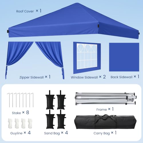 10x10 Pop Up Canopy Tent with 4 Sidewalls, Portable Outdoor Shelter by Vinabilia - Used condition - Image 7