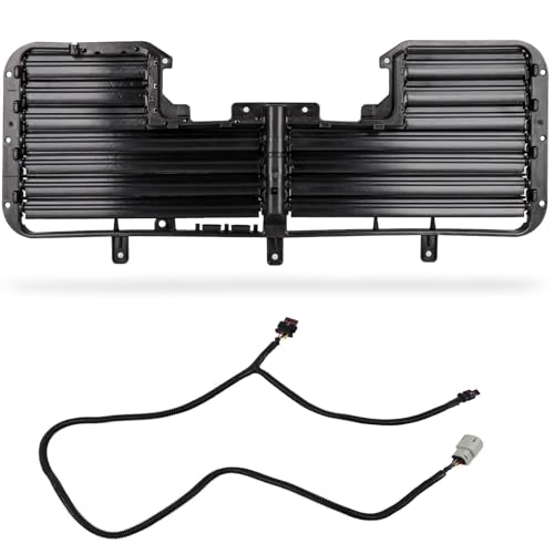 Active Grille Shutter Assembly Compatible with 2017-2018 Chevy Silverado 1500 2017-2018 GMC Sierra 1500 Air Intake Shutter W/Motor Replacement for 84363184