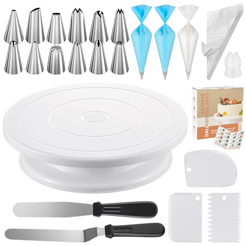 Comparison: Best Cake Stand For Decorating 4 Kootek 71PCs Cake Decorating Kit, Baking Supplies Tools - Includes Cake Stand Turntable, 12 Icing Piping Tips, 2 Frosting Spatulas, 3 Scrapers, 50+2 Piping Bags, Coupler, Video Tutorial, Booklet