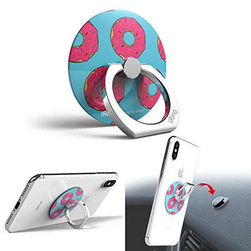 iRing Circle Pop Cell Phone Ring Holder and Finger Grip Ring Accessory. Ring Stand Compatible with iPhone, Samsung, Other Android Smartphones and Tablets (Pink Donut)