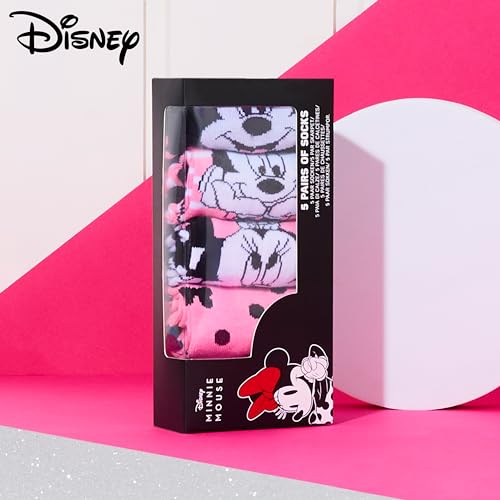 Image of Disney Stitch Ankle Socks for Women, Teens US Size 4-9, Pack of 5 Casual Ladies Socks, Gifts for Her