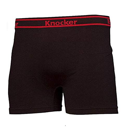 Mens 6pk Seamless Athletic Spandex Compression Sports Workout Boxer Brief Underwear Shorts, Underline "Knocker" Waistband, One Size2