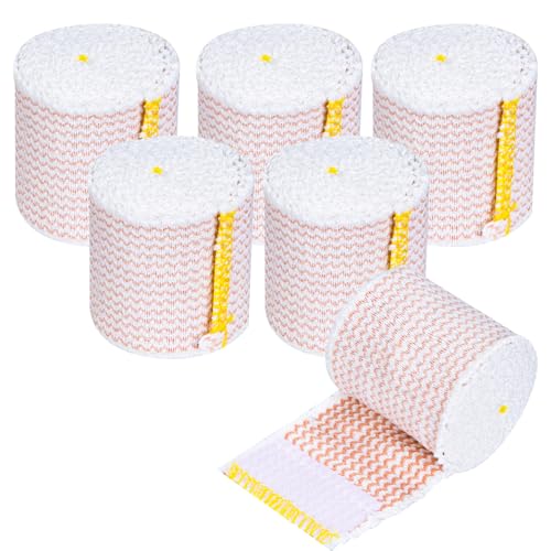 Elastische Bandage Kompressionsbinde Rolle 6 Stück Dehnbare Sportbandage Wrap Elastische Selbstklebender Binde für Handgelenke Ellenbogen Sportverletzungen