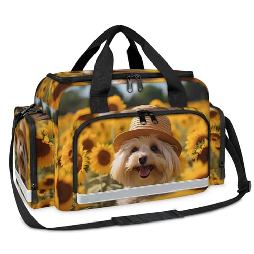 GzLeyigou First Aid Bags Empty, Fluffy Dog Emergency Bag First Aid Kit Multiple Compartment Kit Carrier On Call Trauma Bag For Paramedics Emergency Medical Supplies Kit