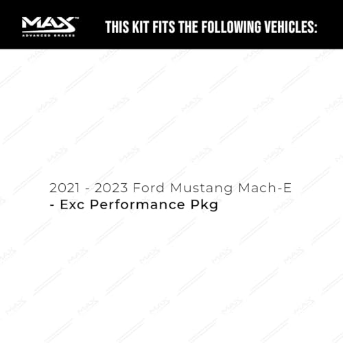 Image of Max Advanced Brakes Front Brake Kit Compatible With 2021 2022 2023 Ford Mustang Mach-E Excl. Performance Pkg Replacement Premium OE Disc Brake Rotors and Ceramic Brake Pads