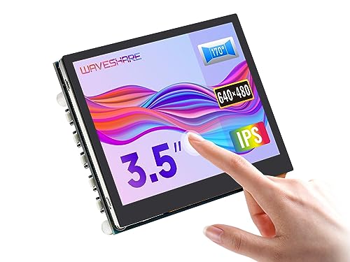 Image of waveshare 3.5inch HDMI LCD, Compatible with Raspberry Pi 5 /4B /3B /Zero /Zero W /Zero 2W /Pico /Pico W /Pico WH, Capacitive Touch IPS LCD Display, 640x480, Audio Jack