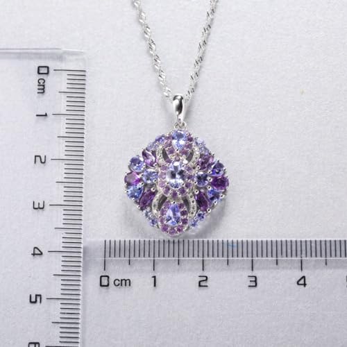 Améthyste tanzanite collier à cristal carré pour éviter les bijoux ternes