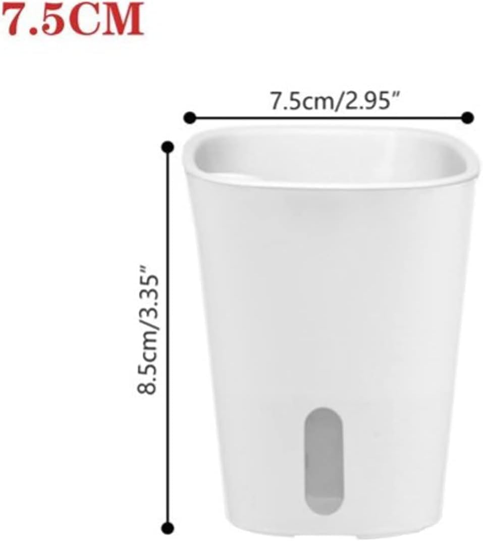 LATRAT 10-częściowy zestaw samonawadniających się doniczek, plastikowe doniczki na kaktusy, mini doniczki z systemem knotów, małe doniczki do roślin pokojowych, okrągłe, białe