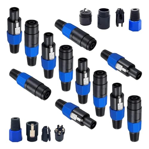 Conector adaptador compatible con altavoz profesional 4 pines macho kit de 4 piezas 2